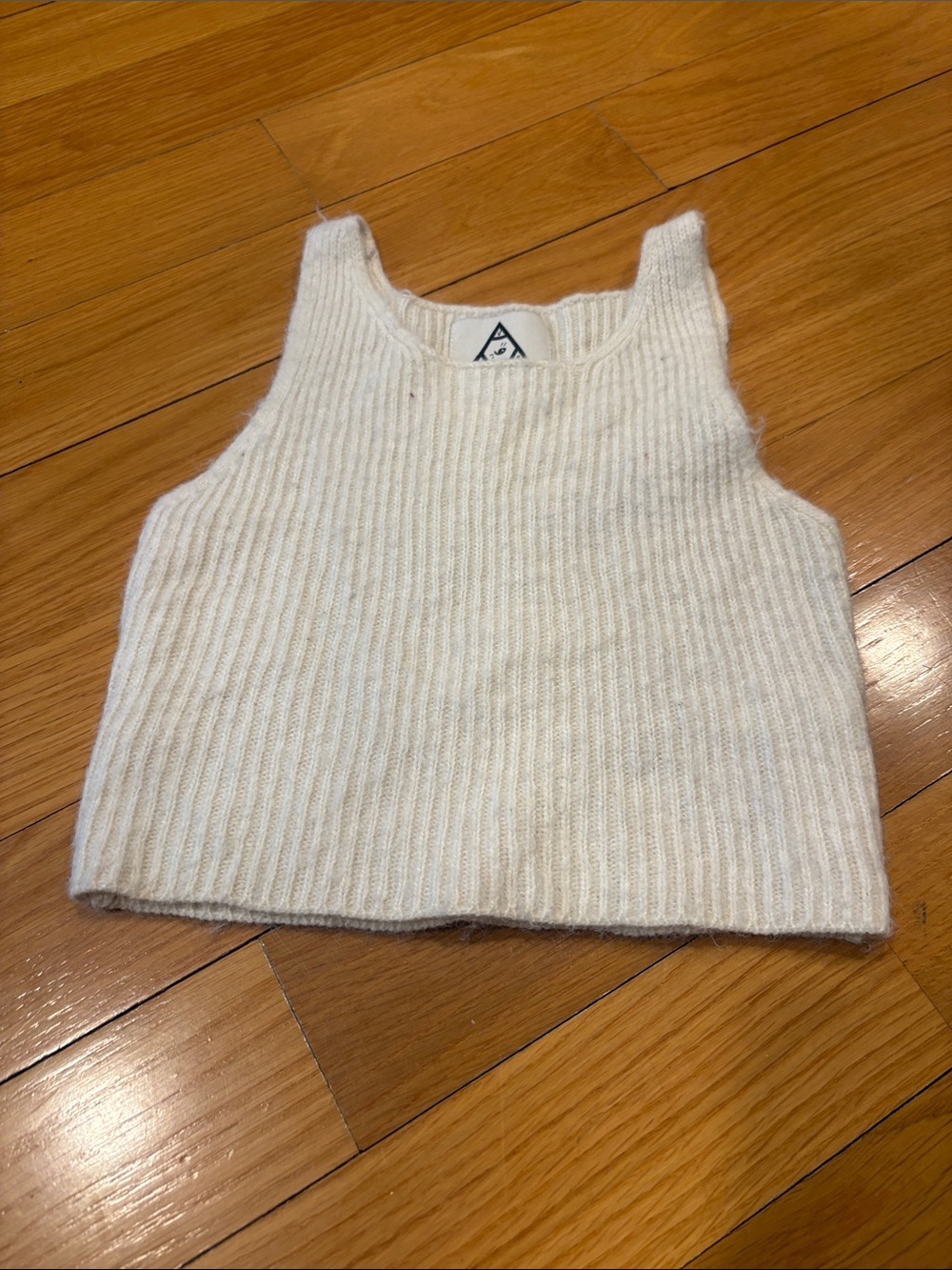 UNIF Cream Ribbed Knit Tank
